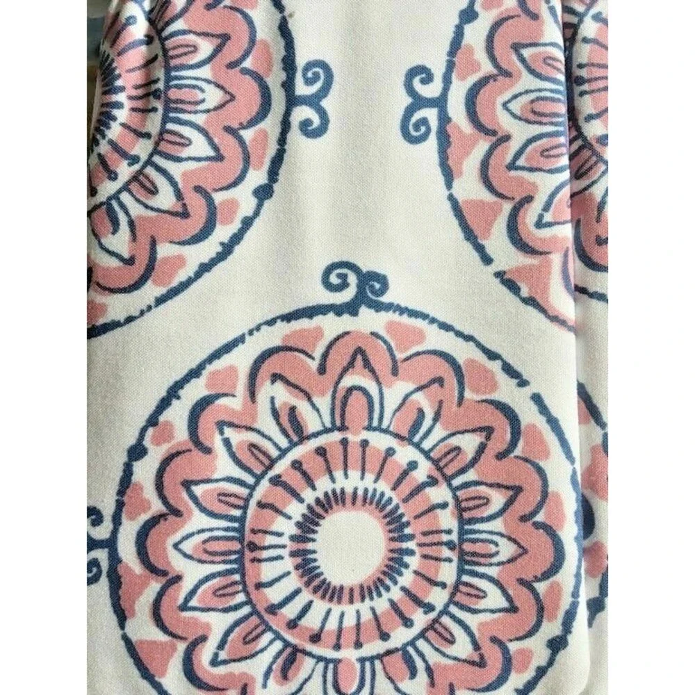 Ellery Home Mellie Medallion Drapes Curtains Panel Pair Pole Top Pink White 84 L